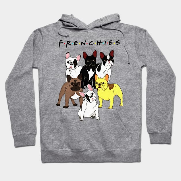 Frenchies Dogs Hoodie by Kevan Hom